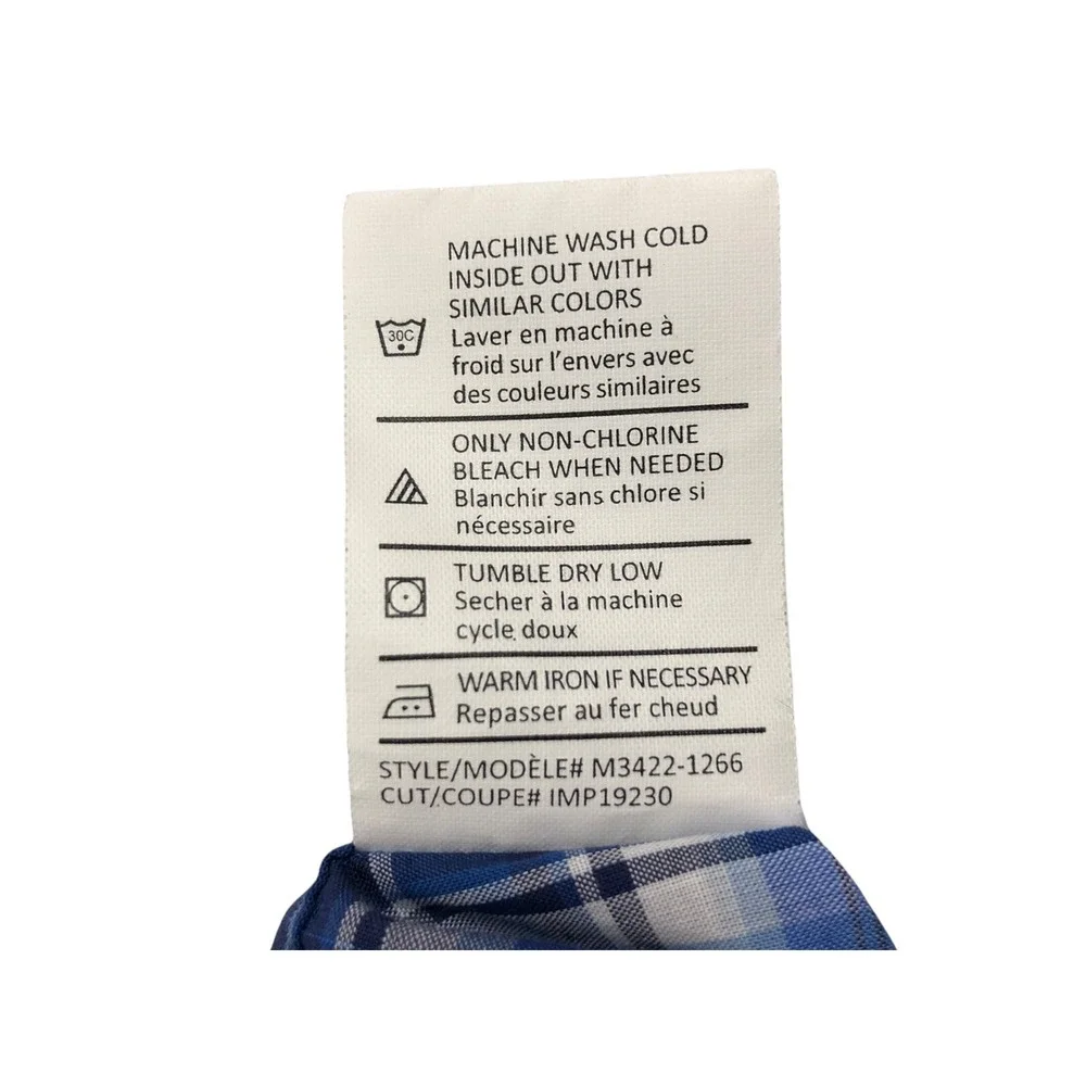VINCE Mens Shirt XL Blue Plaid Button Front 100% Cotton Long Sleeve EUC